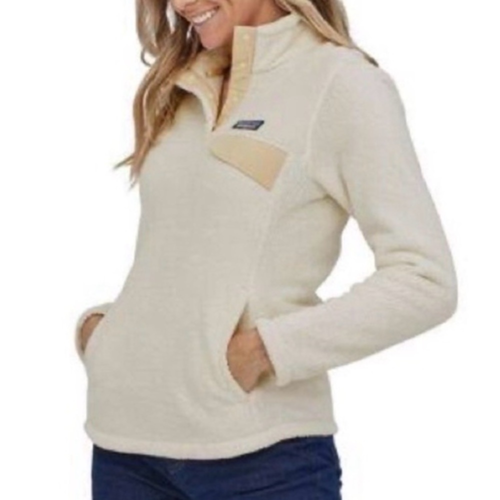 Patagonia Re-Tool Snap-T Fleece Pullover, Quarter Snap, Raw Linen - Womens Small